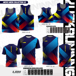 เสื้อวิ่งพิมพ์ลาย LRN Collection 02 เนื้อผ้า Micro Mesh สำหรับวิ่งมาราธอน (MM04) น้ำเงินฟ้า