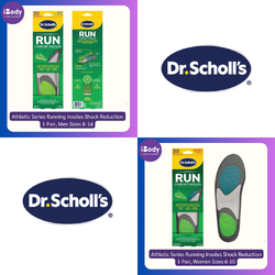 Dr.Scholl's® Athletic Series Running Insoles Shock Reduction 1 Pair แผ่นรอง รองเท้า สำหรับรองเท้ากีฬาวิ่ง