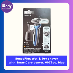 Braun® SensoFlex Wet & Dry shaver with SmartCare center, 6072cc, blue เครื่องโกนหนวดไฟฟ้า พร้อมแท่นสมาร์ทแคร์เซ็นเตอร์