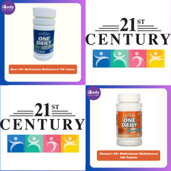 21st Century® One Daily Men' s and Woman's 50+ Multivitamin Multimineral 100 Tablets วิตามินรวม 50 ปีขึ้นไป