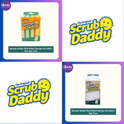 [Scrub Daddy] Sponge Daddy Dual-Sided Sponge+Scrubber ฟองน้ำทำความสะอาดอเนกประสงค์ ฟองน้ำคละสี