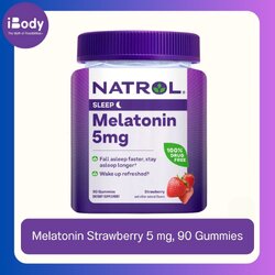 20% Sale!!! EXP.02/2026 Natrol® Melatonin Strawberry 5 mg, 90 Gummies เมลาโทนนินกัมมี่ สตอรว์เบอร์รี่