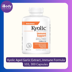 Kyolic® Aged Garlic Extract, Immune กระเทียมบ่มสกัดไร้กลิ่น Formula 103 * 300 แคปซูล (Wakunaga) ลดไขมันในเลือด ลดโอกาสการเกิดอันตรายจากโรคหัวใจ