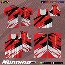 เสื้อวิ่งพิมพ์ลาย LRN เนื้อผ้า Micro square สำหรับวิ่งมาราธอน (MS09)
