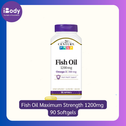 21st Century® Fish Oil Maximum Strength 1200mg 90 Softgels น้ำมันปลา