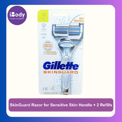 Gillette® SkinGuard Razor for Sensitive Skin Handle + 2 Blades Refills ชุดมีดโกน ยิลเลตต์ สำหรับผิวบอบบาง ด้าม+2 ใบมีด