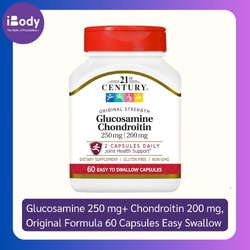 21st Century® Glucosamine 250 mg+ Chondroitin 200 mg, Original Formula 60 Capsules Easy Swallow อาหารเสริมบำรุงข้อต่อและกระดูก
