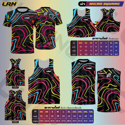 เสื้อวิ่งพิมพ์ลาย LRN เนื้อผ้า Micro square สำหรับวิ่งมาราธอน (MS01)