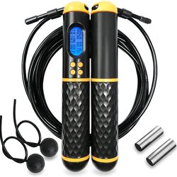 เชือกกระโดดดิจิตอล นับรอบได้ นับแคลอรี่ ตั้งเวลาได้ Digital LED Display Time Weight Calories Counter(Y3)