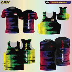 เสื้อวิ่งพิมพ์ลาย LRN เนื้อผ้า Micro square สำหรับวิ่งมาราธอน (MS03)