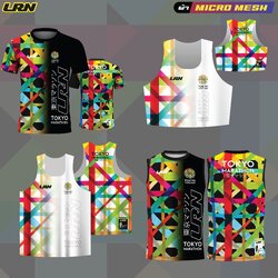 เสื้อวิ่งพิมพ์ลาย LRN เนื้อผ้า Micro square สำหรับวิ่งมาราธอน (MS15)