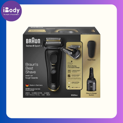 Braun® Series 9 Sport Shaver Clean With Charge System 9320cc, Black เครื่องตัดแต่งหนวดเครา พร้อมระบบทำความสะอาดและชาร์จ