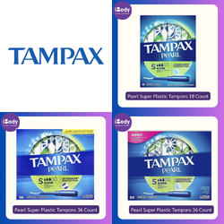 Tampax® Pearl Super Plastic Tampons 5, 15, 18, 36, 50 Count ผ้าอนามัยแบบสอด เหมาะกับวันมาปกติ