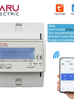 Tuya 80A WiFi 110V 220V Smart Single Phase Two-way Energy Meter
