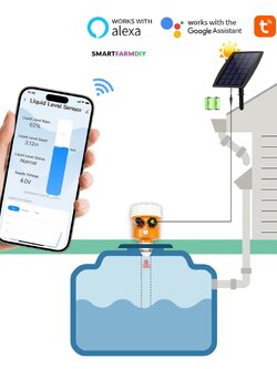 เซ็นเซอร์วัดระดับน้ำในถังสูง 0-10 m พร้อมแอพพลิเคชั่น ทำงานร่วมกับ Google Alexa, Assistance