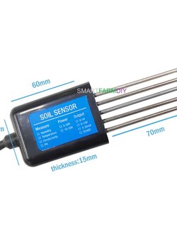 Soil sensor วัดความชื้นในดินอุณหภูมิความชื้น EC PH NPK (4-20mA 0-5V RS485 Modbus)