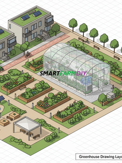 รับออกแบบผังฟาร์มโรงเรือนปลูกพืช แบบ City Future Farming (AI Generative Farming#9)