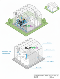 รับออกแบบผังฟาร์มโรงเรือนปลูกพืช แบบ City Future Farming (AI Generative Farming#15)