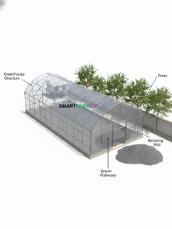 รับออกแบบผังฟาร์มโรงเรือนปลูกพืช แบบ City Future Farming (AI Generative Farming#18)