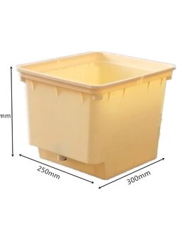 ถังปลูกไฮโดร dutch bucket 1 รูใหญ่ สีครีม