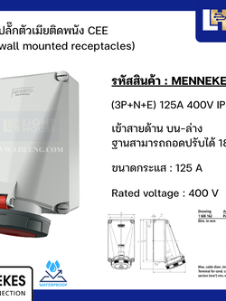 MENNEKES 143 ปลั๊กตัวเมียติดพนัง (3P+N+E) 125A 400V IP67
