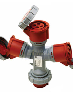 HTN-10141 "DAKO PLUG" ปลั๊กแยกสามทางกันน้ำ (3P+E) 16A IP67