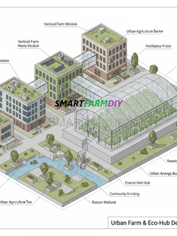 รับออกแบบผังฟาร์มโรงเรือนปลูกพืช แบบ City Future Farming (AI Generative Farming#1)