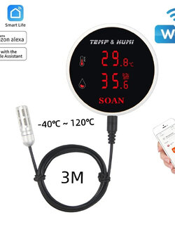 ตัววัดอุณหภูมิ Outdoor Temperature Humidity Meter with LCD Display Alarm 3M