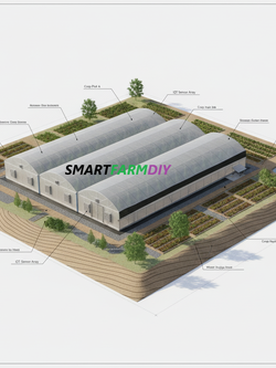 รับออกแบบผังฟาร์มโรงเรือนปลูกพืช แบบ City Future Farming (AI Generative Farming#10)