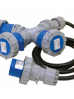 HTN-60131 "DAKO PLUG" ปลั๊กแยกสามทางกันน้ำ (2P+E) 16A 230V IP67