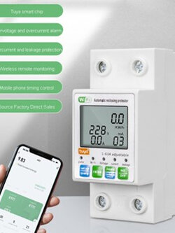 พาวเวอร์มิเตอร์อัจฉริยะ 63A Tuya Wifi Smart Earth Leakage