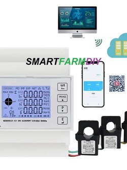 พาวเวอร์มิเตอร์ 3 เฟส Three-phase WIFI multi-function energy meter with current transformer TAC4321CT series ผ่านแอพพลิเคชั่น Tuya