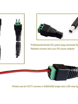 DC 12V Female 2.1*5.5mm Power Plug Adapter Jack Socket