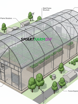รับออกแบบผังฟาร์มโรงเรือนปลูกพืช แบบ City Future Farming (AI Generative Farming#8)