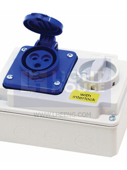 HTPZ-313 "DAKO PLUG" เต้ารับพร้อมสวิทช์อินเตอร์ล็อก (2P+E) 16A 230V IP44