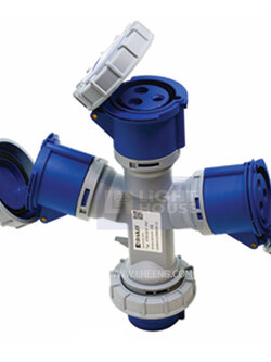 HTN-10131 "DAKO PLUG" ปลั๊กแยกสามทางกันน้ำ (2P+E) 16A IP67