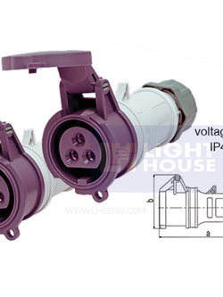 LVN-212 "DAKO PLUG" ตัวเมียกลางทาง แรงดันต่ำ 2P 16A 20-25V IP44
