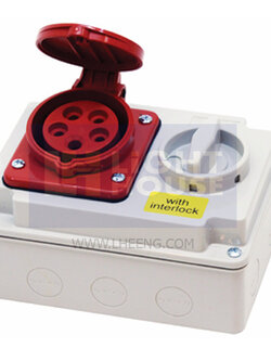 HTPZ-315 "DAKO PLUG" เต้ารับพร้อมสวิทช์อินเตอร์ล็อก (3P+N+E) 16A 400V IP44