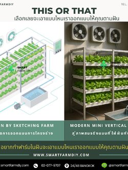 รับออกแบบผังฟาร์มโรงเรือนปลูกพืช แบบ Mini Vertical Farm+ Urban Farm / friendly evironment