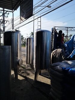 ถังกรองสแตนเลส32นิ้วสูง180หนา3mm