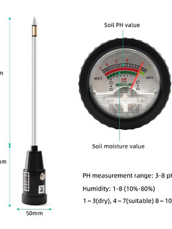 เครื่องวัดค่า pH ในดิน และความชื้น แท่งวัดโลหะอิเล็กโทรด ยาว 30 CM. ไม่ต้องใช้แบตเตอรี่
