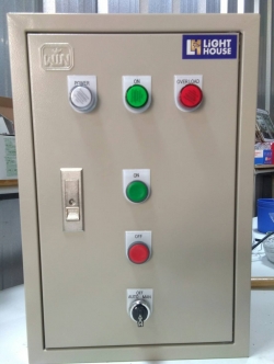 ตู้ควบคุมปั๊มเติมน้ำผ่านลูกลอยไฟฟ้า 2 แรง 24 VDC ปั๊มขนาด 2HP 220V