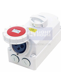 HTPZ1241-3 "DAKO PLUG" เต้ารับพร้อมสวิทช์อินเตอร์ล็อคกันน้ำ ปลั๊กและเต้ารับสำหรับตู้เย็น 3P+E 32A 400V IP67 3H