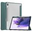 เคส Samsung Galaxy Tab S7 FE 12.4"(T730,T736) #เคสฝาพับปกหนัง PU แบบ 3 พับด้านหลังใส พับตั้งได้มีช่องใส่ปากกา Leather Tri-fold Stand Shell Cover with Auto Sleep