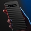 เคส Samsung Galaxy S10 ขอบกันชนอลูมิเนียมอัลลอยด์ชุบ + #เคสฝาหลังพลาสติกลายคาร์บอนไฟเบอร์ Electroplated Aluminum Alloy Bumper + Carbon Fiber PC Back Panel Slide-on