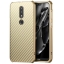 เคส Nokia 6.1 Plus / X6 (2018) #เคสขอบโลหะ+ฝาหลังพลาสติกผิวCarbon Fiber เลื่อนสไลด์