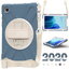 เคส Samsung Galaxy Tab A7 10.4" 2020 (T500,T505,T507) #เคสฝาหลังกันกระแทก Hand Band Strap 360 Degree Swivel Kickstand Design PC + Silicone Hybrid Tablet Case with Shoulder Strap ที่สวมมือพร้อมสายคล้องไหล่