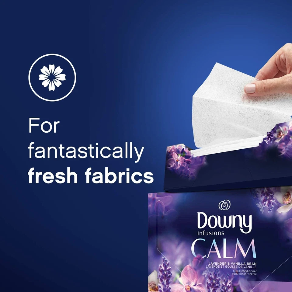 Downy® Infusions Calm Dryer 200 Sheets แผ่นหอมอบผ้า ดาวน์นี่ อินฟิวชั่น