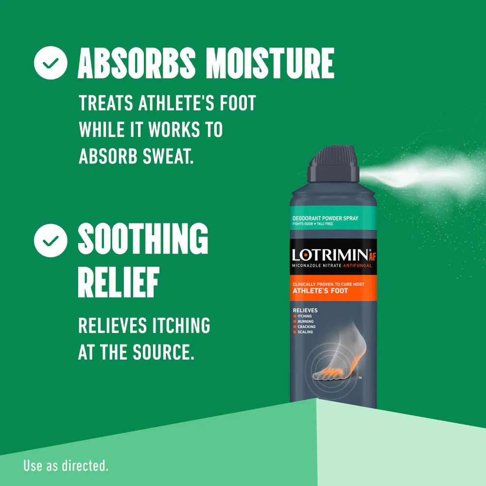 Lotrimin® Antifungal Foot Powder Spray 133 g สเปรย์แป้ง ระงับกลิ่นเท้า ความคัน สเปรย์แป้งเท้า itching, burning, crackin