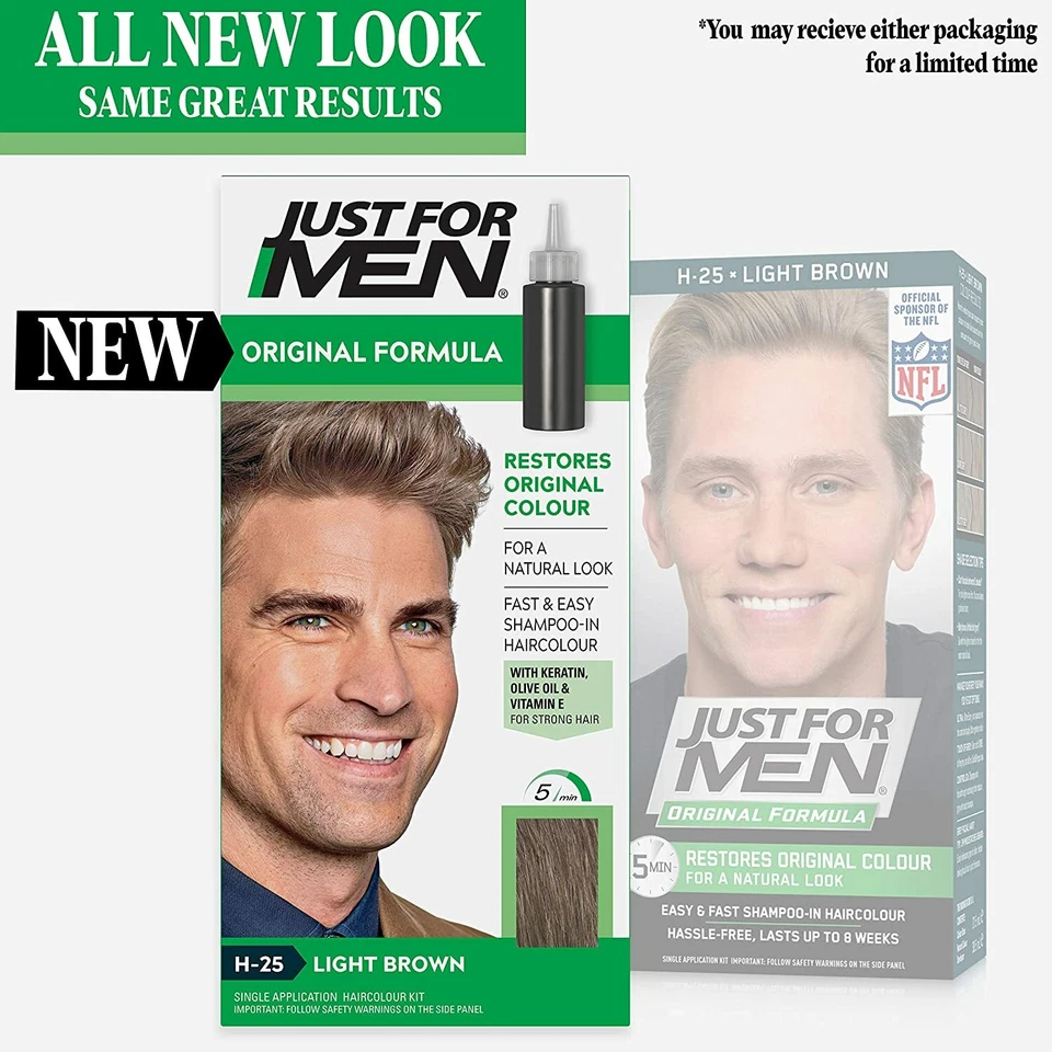 Just For Men® Shampoo-In Color, H-25 Light Brown 38.5 ml แชมพูเปลี่ยนสีผม แชมพูย้อมผม